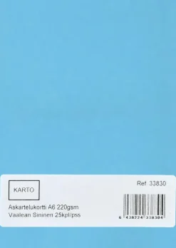 Karto Askartelutarvikkeet-Askartelukortti A6 220 Gsm Vaalean Sininen 25 Kpl/Pss