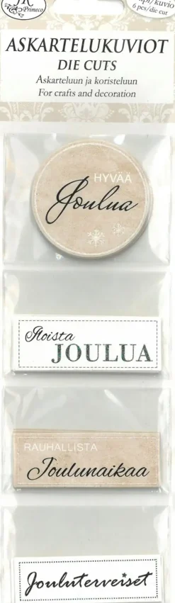 Hot Askartelukuvio Kapea Jouluteksti Natur Musta Askartelutarvikkeet