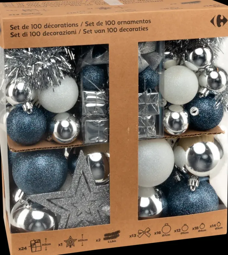 Outlet Joulupallo 100 Kpl, Sininen Sesonkijuhlatarvikkeet