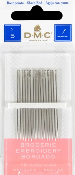 Teravakarkinen Koruompeluneula 5 Kakienlaisille Kankaille Käsityötarvikkeet