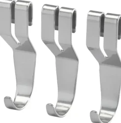 Elfa Säilytyskalusteet-Classic Hyllykoukku Lankahyllyyn 472480 3Kpl Platina