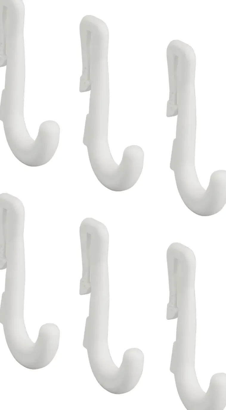 Elfa Säilytyskalusteet-Utility Kapea Koukku 474910 6 Kpl Valkoinen