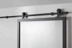 Habo Säilytyskalusteet-Ovi Square 900X2133X28 Musta /Lasi