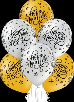 Online Happy New Year Ilmapallo, 6 Kpl Sesonkijuhlatarvikkeet