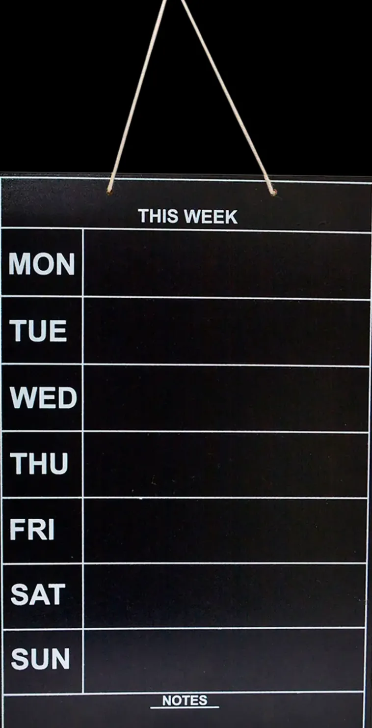 New Liitutaulu 24X36Cm Musta Viikkosuunnittelu Toimistotarvikkeet