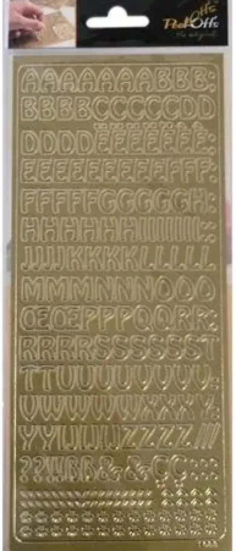 J.K. Primeco Askartelutarvikkeet-Aariviivatarrat Kirjaimet Kulta