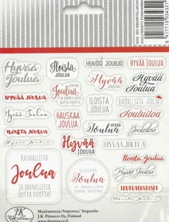 J.K. Primeco Askartelutarvikkeet-Askartelukuvio Iso Joulutekstit Punaharmaa