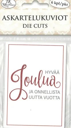 J.K. Primeco Askartelutarvikkeet-Askartelukuvio Jouluteksti Punainen 6 Kpl