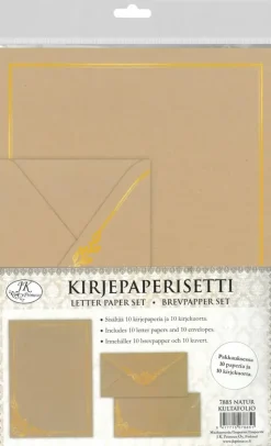 J.K. Primeco Askartelutarvikkeet-Kirjepaperisetti Natur Kultafolio 10Kpl+10Kpl