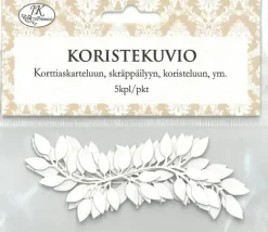 J.K. Primeco Askartelutarvikkeet-Koristekuvio Oksa Valkoinen 5Kpl/Pkt