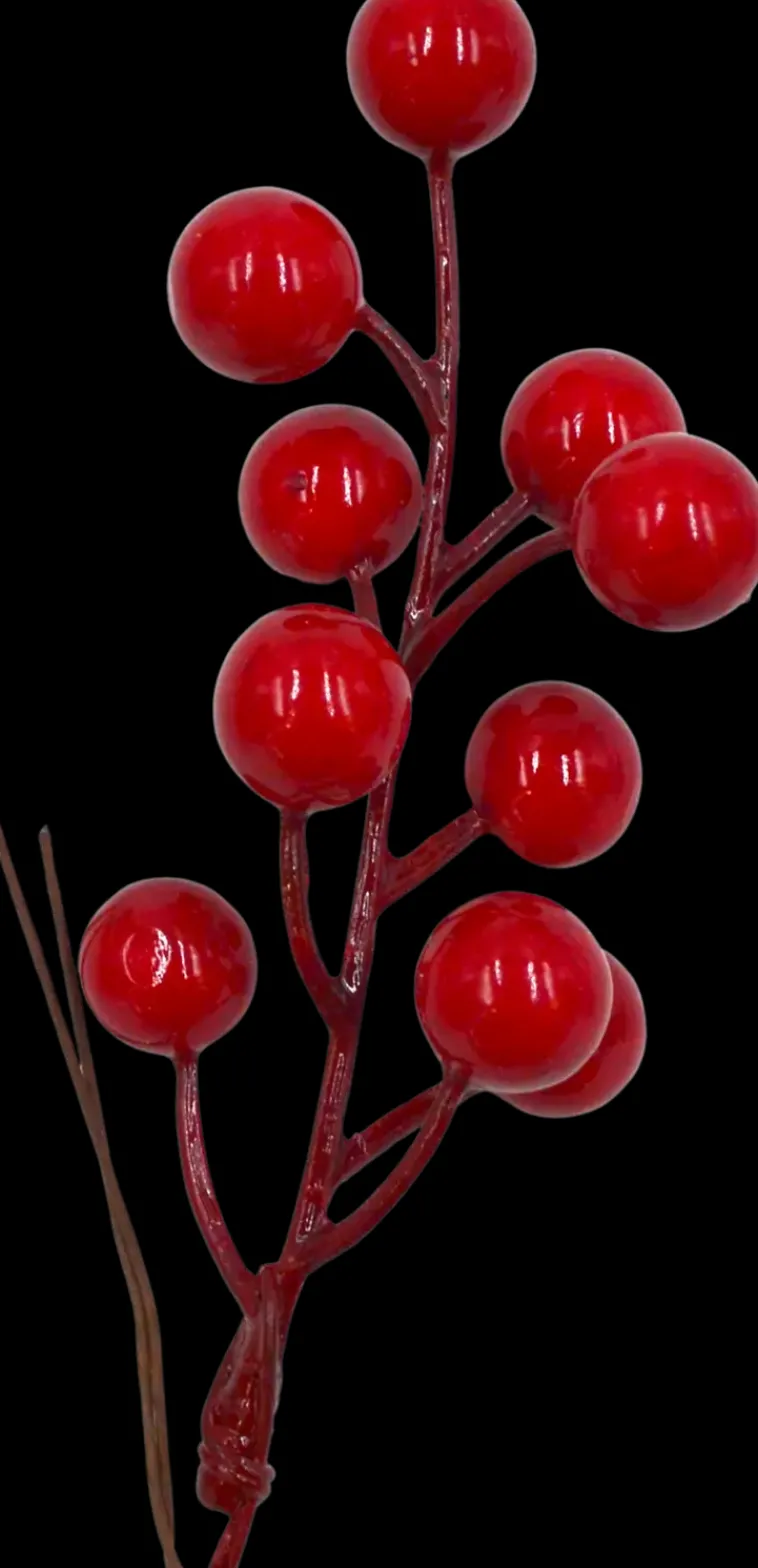 J.K. Primeco Askartelutarvikkeet-Koristemarjat Iso Punainen 3 Kpl