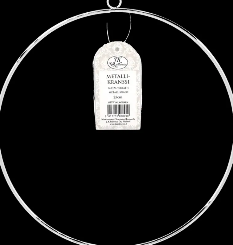J.K. Primeco Askartelutarvikkeet-Metallikranssi 25 Cm Pyorea Valkoinen