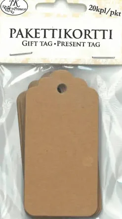 Discount Pakettikortti Ruskea 20Kpl Askartelutarvikkeet
