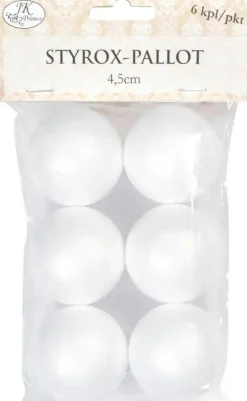 J.K. Primeco Askartelutarvikkeet-Styrox-Pallo 4,5Cm 6Kpl
