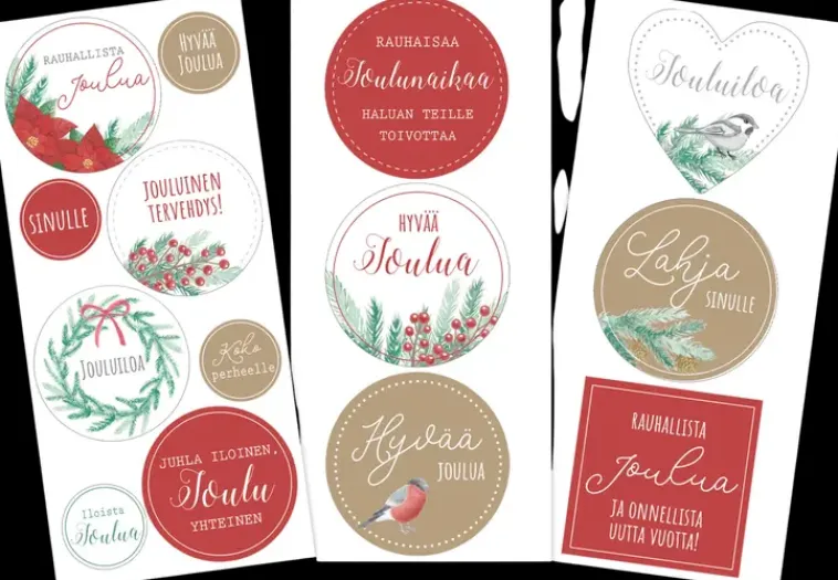 J.K. Primeco Askartelutarvikkeet-Tekstitarra Iso Havut Ja Marjat 3 Ark