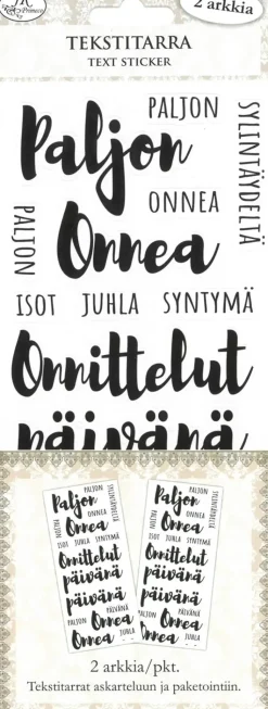 J.K. Primeco Askartelutarvikkeet-Tekstitarra Pitka Onnittelut 2Ark