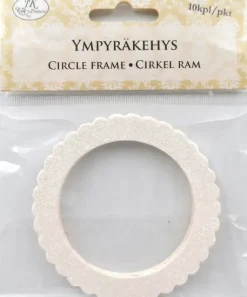 J.K. Primeco Askartelutarvikkeet-Ympyrakehys Glitter Valkoinen 10Kpl/Pkt