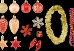 Sale Joulupallo Lajitelma Kulta-Puna 60Kpl M Sesonkijuhlatarvikkeet