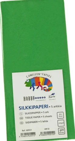 Sale Silkkipaperi Vihrea 50X70Cm 5Ark/Pkt Askartelutarvikkeet
