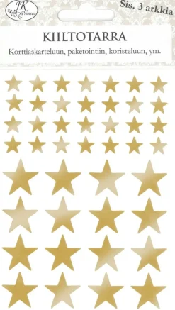 J.K. Primeco Askartelutarvikkeet-Kiiltotarra Tahti Pieni Kulta 3Ark/Pkt