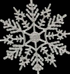 Outlet Koriste Lumihiutale Glitter Hopea 6Kpl M Sesonkijuhlatarvikkeet