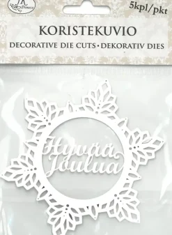 Sale Koristekuvio Lumihiutale+Teksti 5Kpl/Pkt Askartelutarvikkeet