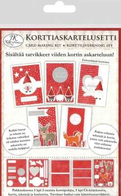 Korttiaskartelusetti Hauska Tonttu 5+5 Askartelutarvikkeet