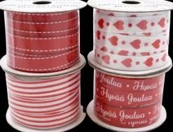 J.K. Primeco Askartelutarvikkeet-Kuvionauha Joulu Punainen 1Cm X 5M