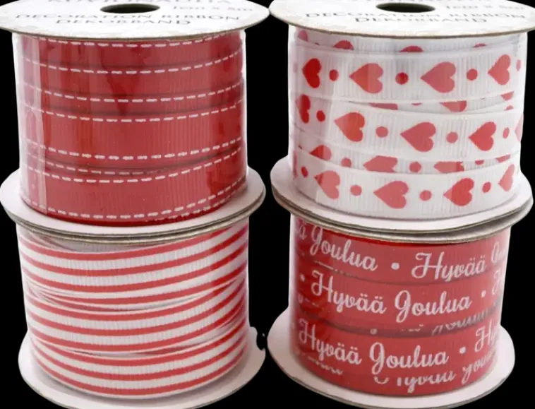 J.K. Primeco Askartelutarvikkeet-Kuvionauha Joulu Punainen 1Cm X 5M