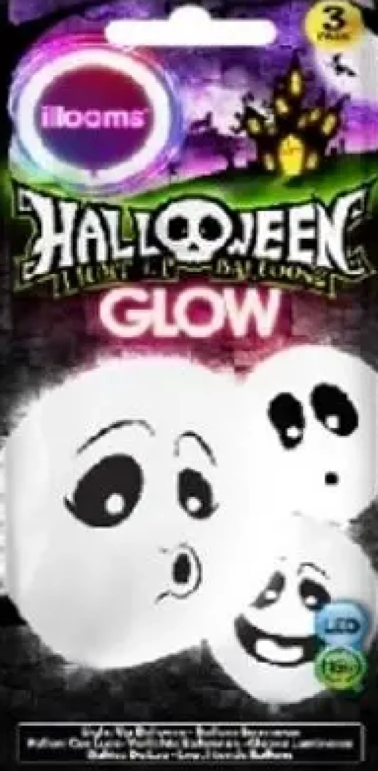 New Led-Ilmapallo Haamu 3 Kpl Sesonkijuhlatarvikkeet