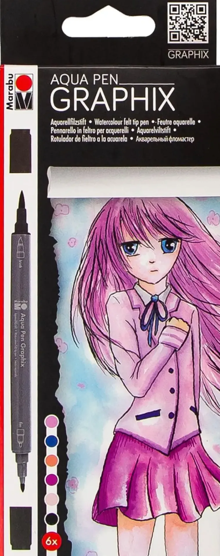 Hot Graphix Manga Kaksipainen Vesivarikyna Askartelutarvikkeet