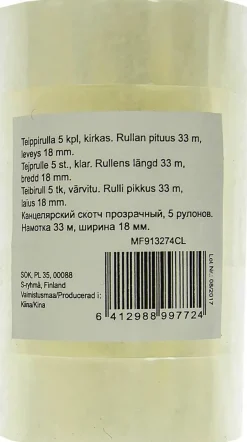 New Lisateippirulla Kirkas 5Kpl Toimistotarvikkeet