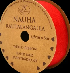 Clearance Nauha Rautalangalla Punainen 25Mm X3M Askartelutarvikkeet