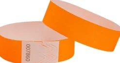 Best Plastipap Paasylippuranneke Oranssi Neonvari Tyvek-Materiaalia Vedenkestava Numeroitu 19X255Mm 50Kpl Paperitarvikkeet