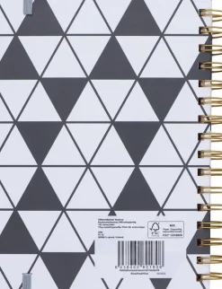 Poytakalenteri A5 Kierresidottu, Musta-Valkoinen Kalenterit