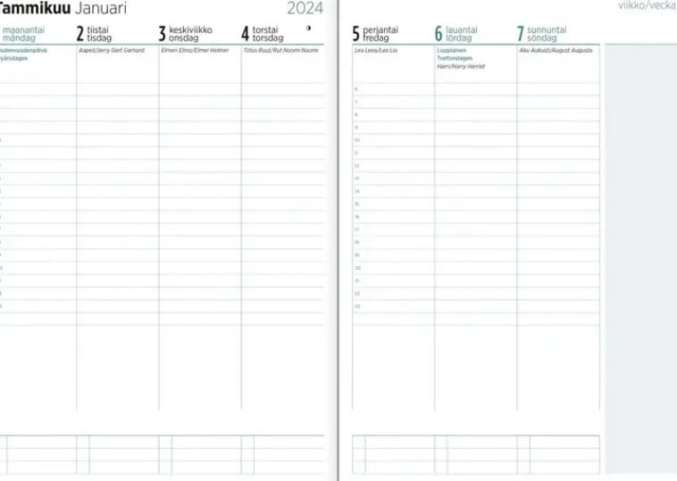 Outlet Poytakalenteri Color A5, Vihrea Kalenterit