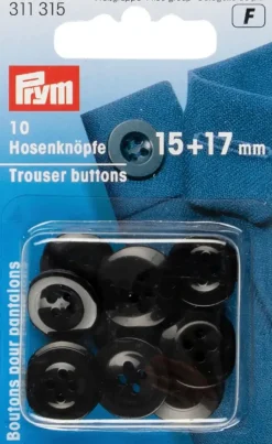 Clearance Housunnapit Musta 15-17Mm 10Kpl Käsityötarvikkeet