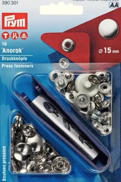 Painonappi 15Mm 10Kpl Hopeanvarinen Käsityötarvikkeet