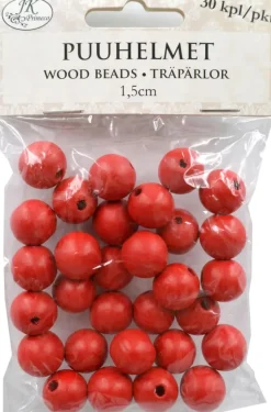 Discount Puuhelmet Punainen 1,5Cm 30Kpl/Pkt Askartelutarvikkeet