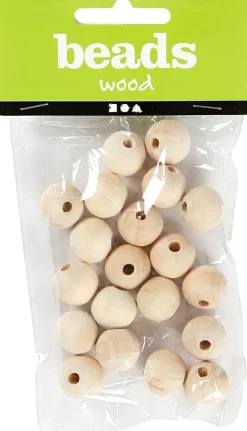 Ei merkkiä Askartelutarvikkeet-Puuhelmi 15Mm, Kasittelematon, 20Kpl