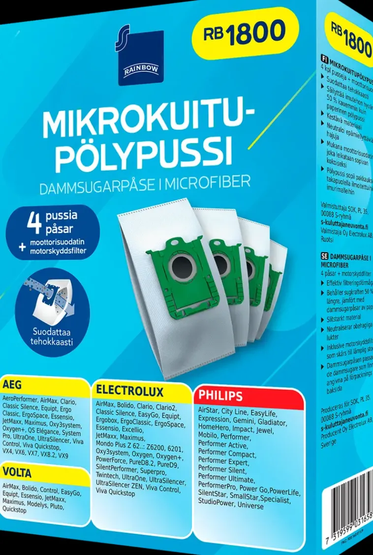 Rainbow Imurit Ja Tarvikkeet-Polypussi Rb1800 4Kpl + Moottorisuodatin
