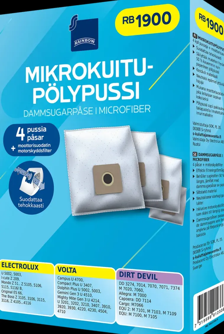 Rainbow Imurit Ja Tarvikkeet-Polypussi Rb1900 4Kpl + Moottorisuodatin