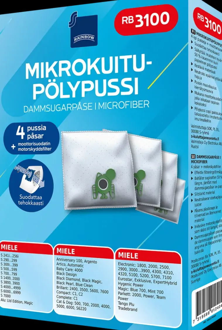 Rainbow Imurit Ja Tarvikkeet-Polypussi Rb3100 4Kpl + Moottorisuodatin