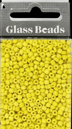 New Rocaille-Siemenhelmet, Keltainen, Halk. 3 Mm, Koko 8/0 , Aukon Koko 0,6-1,0 Mm, 25 G/ 1 Pkk Askartelutarvikkeet