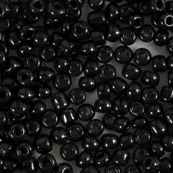 Ei merkkiä Askartelutarvikkeet-Rocaille-Siemenhelmet, Musta, Halk. 4 Mm, Koko 6/0 , Aukon Koko 0,9-1,2 Mm, 25 G/ 1 Pkk
