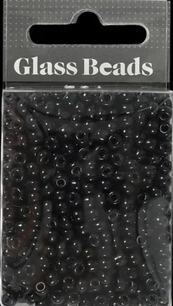 Ei merkkiä Askartelutarvikkeet-Rocaille-Siemenhelmet, Musta, Halk. 4 Mm, Koko 6/0 , Aukon Koko 0,9-1,2 Mm, 25 G/ 1 Pkk