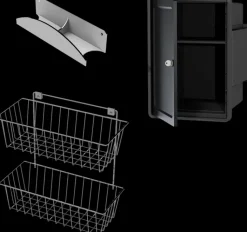 Lanka ja Muovi Säilytyskalusteet-Siivouskomerosarja Lm 872: Lukittava Kemikaalikaappi + Sarjakori + Ylakaari Imuriletkulle