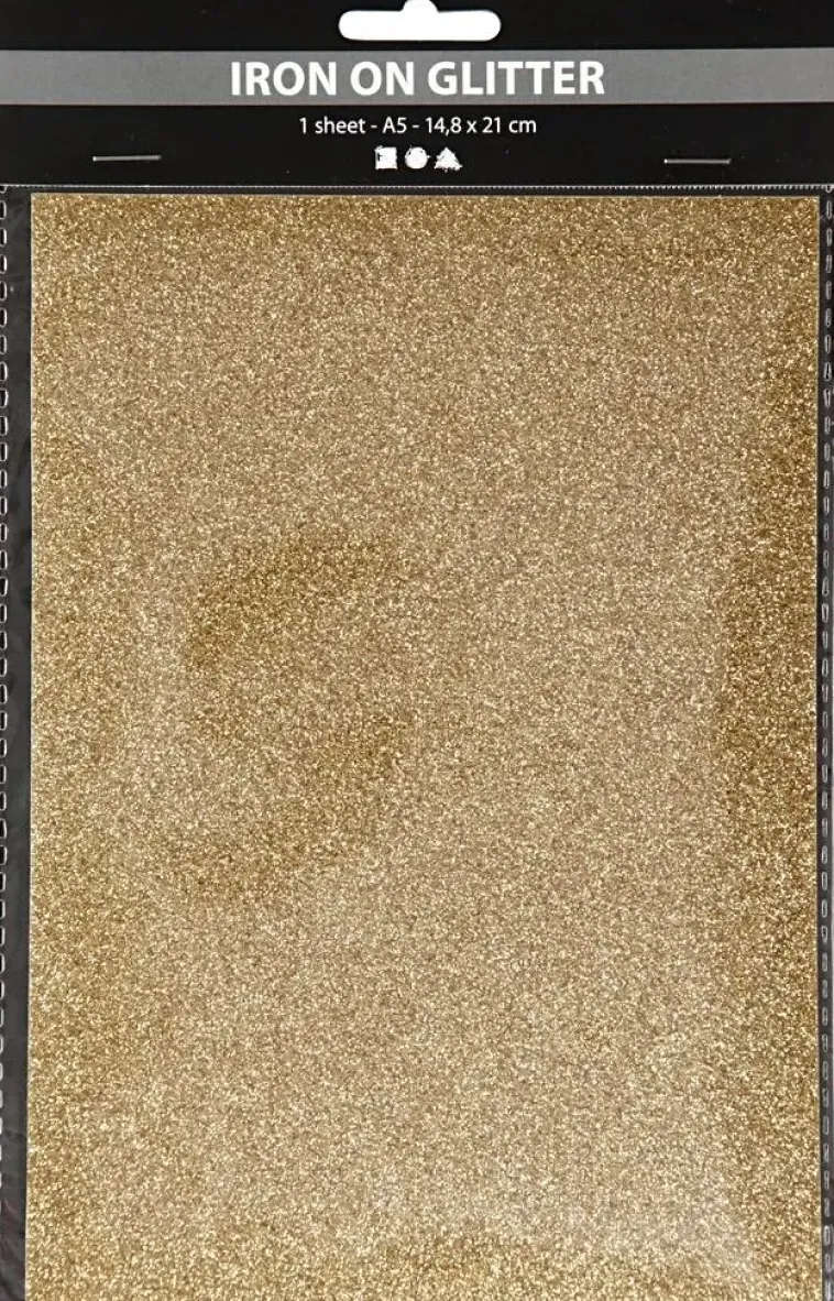 Nellen Askartelutarvikkeet-Silityskalvo, A5 14,8X21 Cm, Kulta, Kimalle, 1Ark