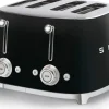 Smeg Kypsentäminen-Tsf03Bleu 4-Viipaleen Leivanpaahdin Musta