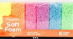 Nellen Askartelutarvikkeet-Soft Foam, Varilajtelma, 6X10G